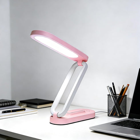 H HNMA HN Foldable LED Desk Lamp, USB Rechargeable, 3 Color Modes, Stepless Dimming, Portable
