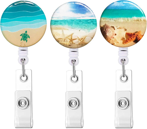 Badge Reel Cute Pattern Retractable Badge Holder - Alligator Clip Nurse Name Decorative Badge Clip