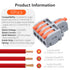 10Pcs Mini Quick Terminal Block Lever Wire Connectors, 1 in 4 Out Compact Splice Electrical Connectors, 24-12 AWG