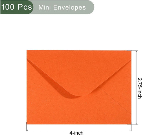 YOKIVE 100pcs Gift Card Envelopes, 10x7cm Mini Envelopes Small Envelopes Credit Card Size Bulk for Thank You Cards Graduation Greeting Birthday, Orange by YOKIVE