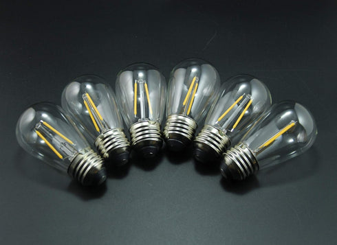 BRIMAX 6 Pack 2W LED Light Bulbs, Plastic LED Filament, 2700K Warm White, E26 Medium Base, Equivalent to 11w/20w/25w,