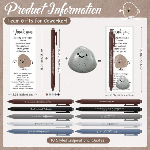 Dunzoom 60 Sets You Rock Motivational Employee Appreciation Gifts Funny Inspirational Ballpoint Pens Thank You Cards