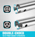 DURATECH Long Reach Universal Sink Strainer Wrench, Double End with Sliding Handle, 1/2" & 3/8"