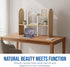 Maplefield Desk Hutch Expandable Shelf Organizer, Natural Finish, Engineered Wood Desktop Storage Rack for Office