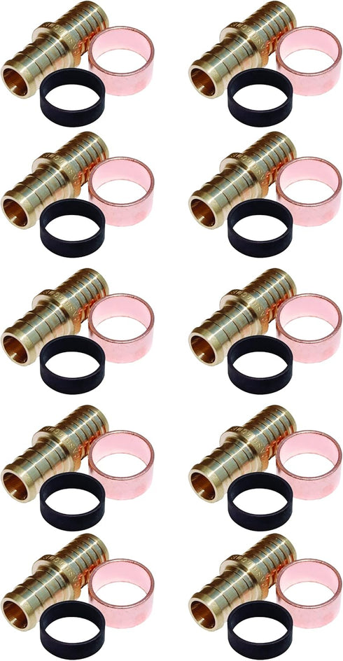 SharkBite 3/8 Inch Crimp Polybutylene Adapter, Pack of 10, Brass Plumbing Fittings, PEX Pipe, UC4006LF