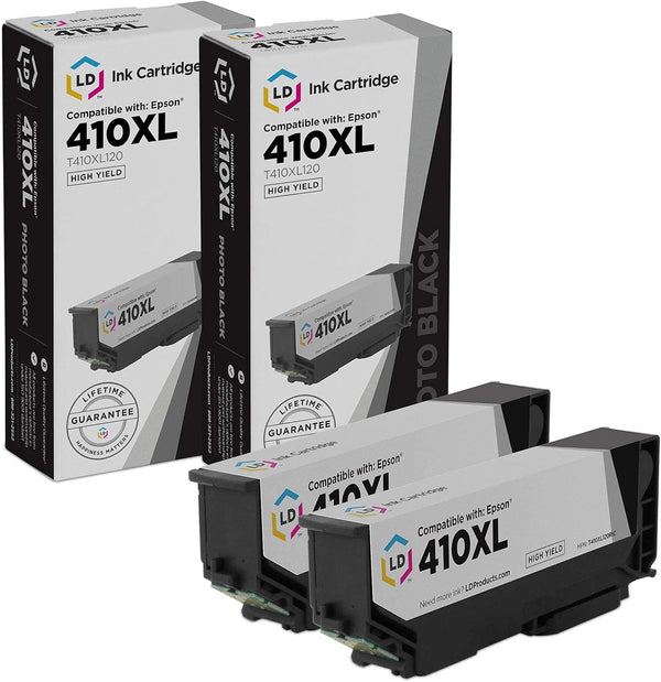LD Products Remanufactured Ink Cartridge Replacement for Epson 410 410XL High Yield (Photo Black, 2-Pack)
