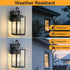 RLdream 11.8-inch IP65 Dusk to Dawn Outdoor Wall Lights, Black Exterior Light Fixture with Clear Tempered Glass