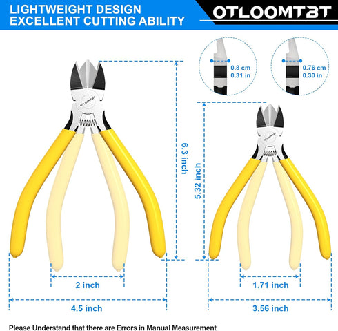 6-In and 5-In 2 PCS Ultra Sharp Compact Wire Cutters with Long Flat Nose Pliers Ideal for Cutting Crafts, Flowers, Plastics, Appliances and Any Clean Cutting Needs Powerful Wire Cutter