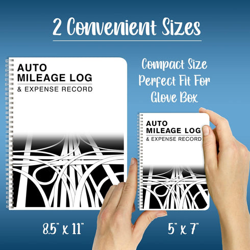 BookFactory Mileage Log Book for Auto Mileage Expense Record, 126 Pages, 5'' X 7'' Wire-O (LOG-126-57CW-A)