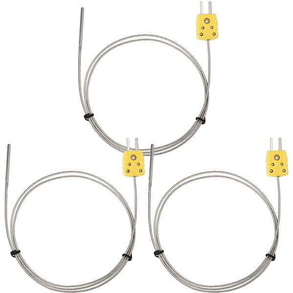 3 Pcs Type K Thermocouple Probe TL1004, K Type Sensor Probes, Mini Connector Temperature Probe Sensor for Meter