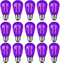 15 Pack 2W S14 LED Bulbs, Purple Christmas Replacement Bulb, E26 Base, Plastic Decorative for Outdoor Decor