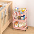 MOYIPIN 3-Tier 5 Plastic Rolling Utility Cart with Handle,Utility Storage Cart for Office, Living Room, Kitchen,Movable