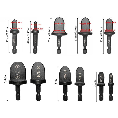 Copper Swaging Tool HVAC Drill, 11 Pcs Manual Pipe Expander Tool with 1/4'' 3/8'' 1/2'' 5/8'' 3/4'' 7/8'' Bits