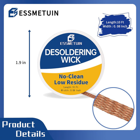 Desoldering Wick and Soldering Flux Paste for Electronics Repair, No Clean Solder Removal Kit