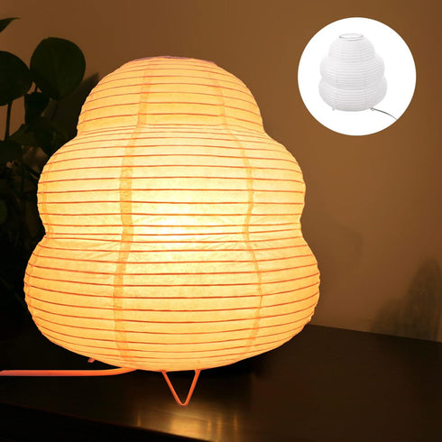Gadpiparty E14 Cozy Japanese Rice Paper Lantern Lamp - Base Night Light with Us Plug for Bedroom, Living Room, Kids
