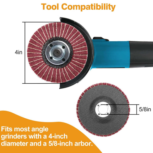 20 4 Inch 120/180/240/320 80/120/180 PCS Polishing Grinding Wheel Kit, Nylon Fiber Flap Disc Grit, Nylon Fiber & Wool