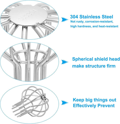 PATIKIL Gutter Guard 2 Inch, 304 Stainless Steel Down Pipe Filter, Round Downspout Protector for Blockage Leaves Debris
