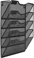 EasyPAG 5 Pocket Wall File Holder - Mesh Hanging Organizer for Mail Paper, Vertical File Folder Holder, Black