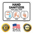 10x7 Inches, 4 Hand Sanitizer Available Here with Apply Rub and Dry Hands Graphic Sign, Mil Vinyl Decal Stickers