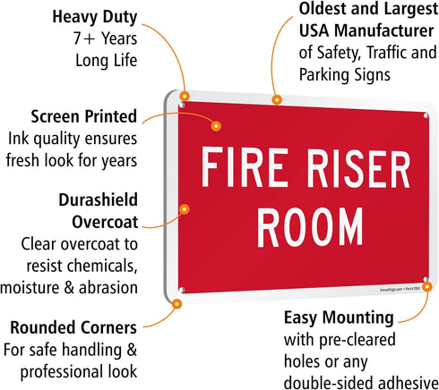 SmartSign "Fire Riser Room" Sign | Aluminum 7" x 10"