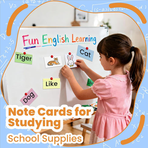 WAYISUL 300PCS 3 5 Inch, Index Cards x Colored Flash Cards, Lined Flashcards Notecards, Flash Cards for Studying, Ruled
