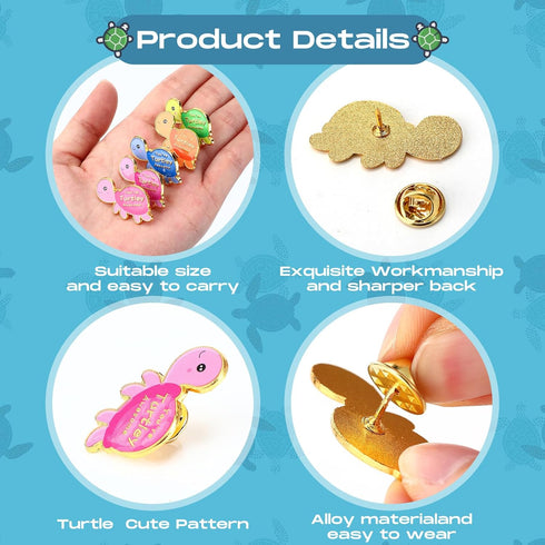 50 Sets Juexica Employee Appreciation Gifts Bulk Positive Turtle Pins You're Awesome Inspirational Notecard Thank You