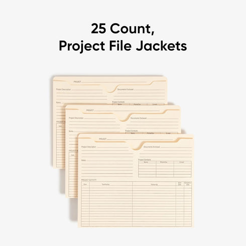 Smead Project File Jackets, 25 Count, Manila, Reinforced Tabs, Letter Size, 2" Expansion