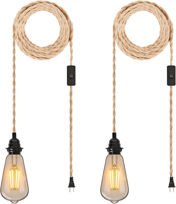 eopriod (2Pack) Hanging Lamp Kit with On/Off Switch, Plug in Pendant Light Kit