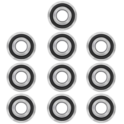 Bonbo 10Pcs Flanged Ball Bearings, ID 3/4" x OD 1-3/8" for Lawn Mower, Wheelbarrows, Carts, Hand Trucks