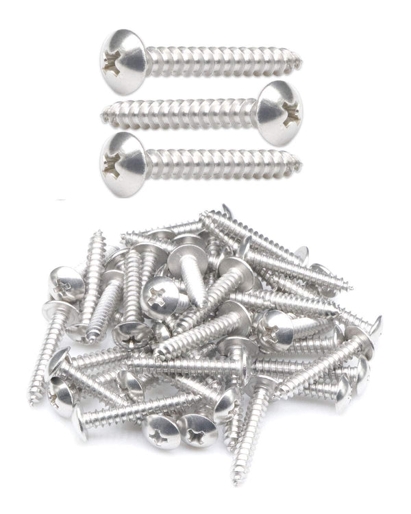 100Pcs #8 x 1 Truss Head Phillips Wood Screws, Self Tapping 304 Stainless Steel by IMSCREWS