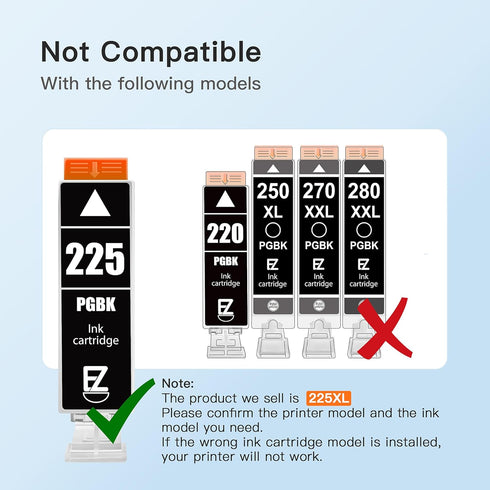 E-Z Ink Compatible Ink Cartridge Replacement for Canon PGI-225 CLI-226 (20 Pack: 4 Large Black, 4 Cyan, 4 Magenta, 4