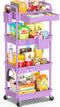 SUNALLY 4 Tier Rolling Cart Organizer with Drawer, Bathroom Storage Carts with