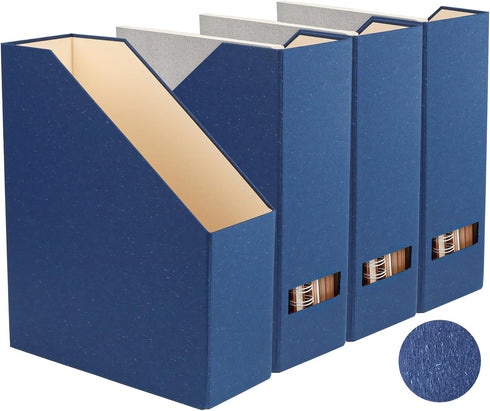 Magazine Holder, File Holder and Desk Organizer, 4-Pack Paperboard Book Organizer for Home and Office
