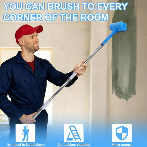 IAOVAW 111-Inch 10 Inch Ceiling Paint Roller No Drip Kit Extension Pole Included, Roller with Shield & Adjustable Head