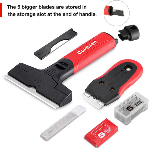 2 20-piece Goldblatt Pieces Razor Blade Scraper with Blades, Razor Scraper Tool, Razor Holder for Cleaning Glass