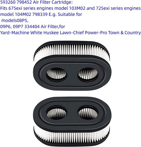 5-pack Air Filter 593260, Replacement for Stratton and Briggs Lawn Mower Air Cleaner Cartridge