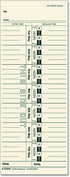 TOPS Time Cards, Weekly, 1-Sided, 3-1/2" x 9", Manila, Green Print, 500-Count
