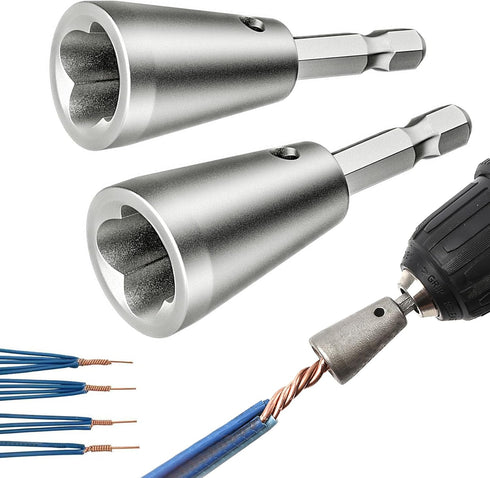 Wire Twister Tool for Drill, 2 PCS Electric Wire Twister Tool with 6mm Hex Shank for Quick Stripping
