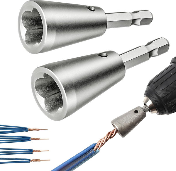 Wire Twister Tool for Drill, 2 PCS Electric Wire Twister Tool with 6mm Hex Shank for Quick Stripping