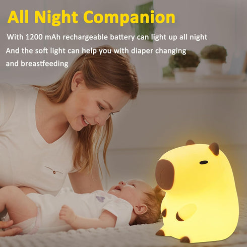 Dimmable, OkiyiD Capybara Night Lamp, Capybara for Loved Ones and Friends, Capybara Light Gift, ABS+SIL, Touch Control