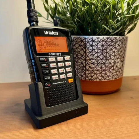 Aunt Lo's Supply Co BC125AT BCD325P2 10 Stand for Bearcat - Secure Desk Mount Handheld UHF Radio, Police Scanner