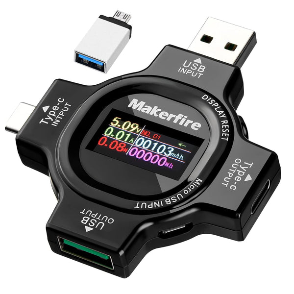 USB Tester Voltage Power Meter - Type C Power Tester, USB Digital Tester Multimeter USB C Power Monitor