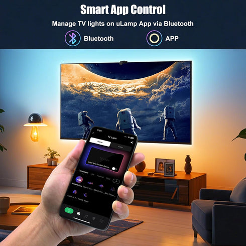 16.4ft 65-75 Inch Diyife TV LED Backlight with AR Sensors Sync to TVs, Smart TV Backlight Strip, Remote Controls, APP