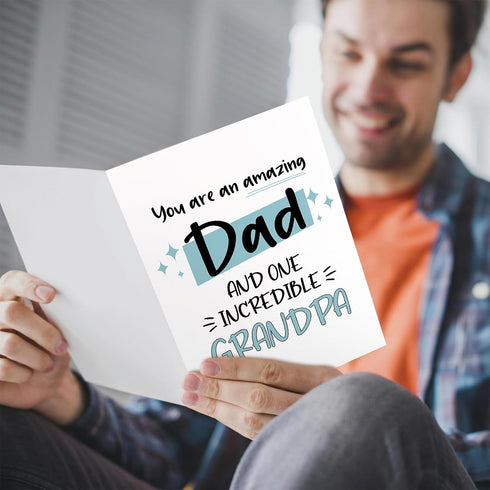 Qiliji Father's Day Card for Grandpa, Happy Father's Day Card from Kid, Grandpa Birthday Card, You Are An Amazing Dad