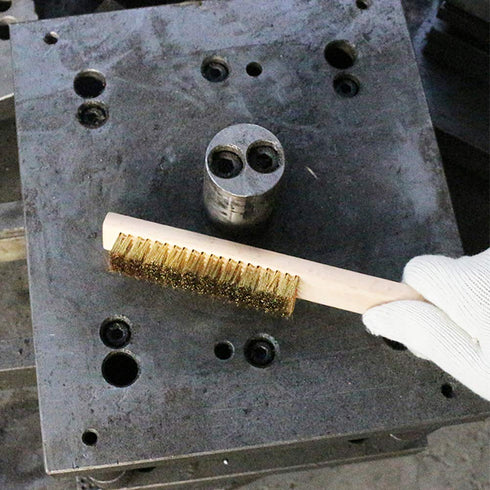 3Pcs, 10" MAXMAN Brass Brush Soft Brass Bristle Wire Brush for Cleaning Metal Rust, Welds, Home and Kitchen, Wire