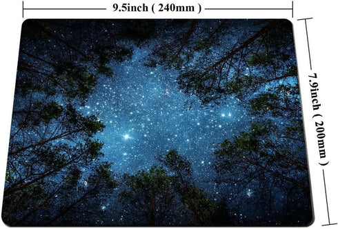Smooffly Beautiful Night Sky Mouse Pad, The Milky Way and Trees, Non-Slip Rubber Gaming Mouse Pad