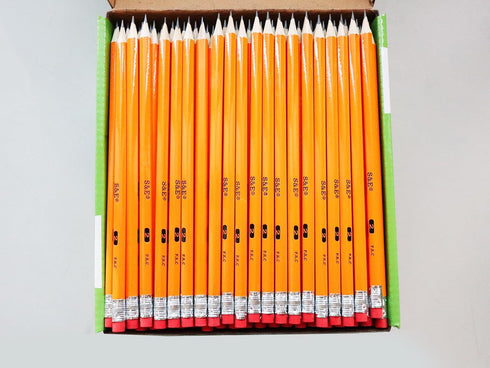 S & E TEACHER'S EDITION Woodcased #2 Pencils - Pre-sharpened, 2 HB Lead Bulk Box Pencil, 200 Pcs Yellow Pencils with