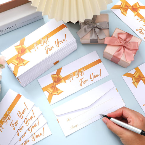 Lincia 200 Pcs Yellow Christmas Money Envelopes, 2.9" x 6.5", Cash Currency Holder for Gifts, Office, Wedding, Birthday