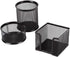 Pen Holder Desktop Pencil Organizer, Metal Mesh Pen Cup, Paper Clip Holder, 3 Pieces Set for Desk