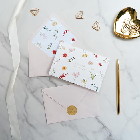 4x6 20-Pack) Gooji Prairie Beyond Grateful Floral Thank You Cards with Envelopes Baby Shower Thank You Cards Girl (Bulk